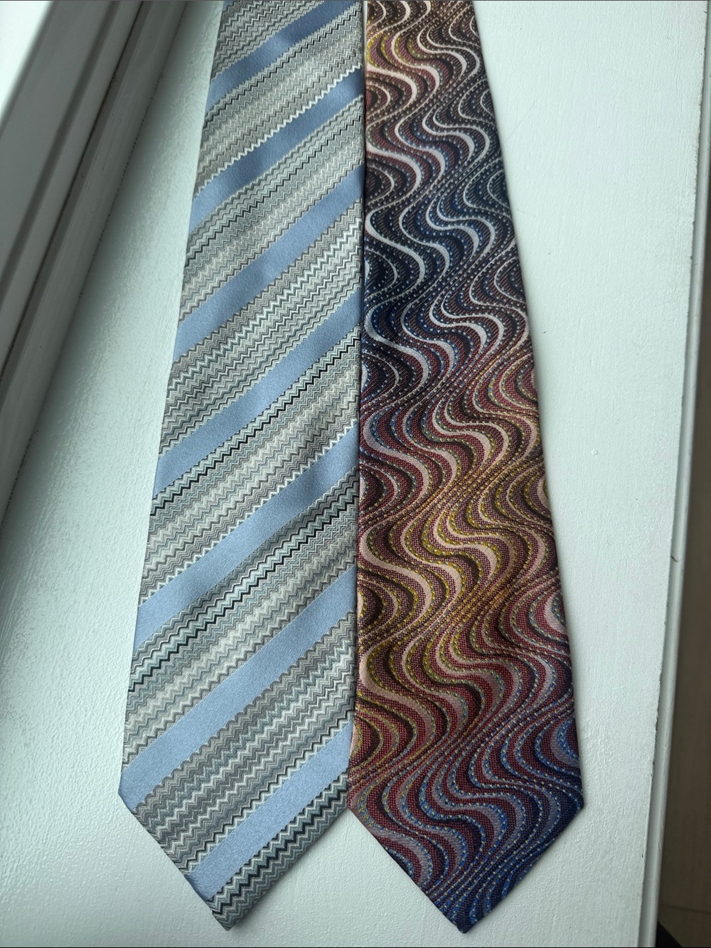 Missoni Men's Patterned Silk Tie ties - Blue & Multicolor